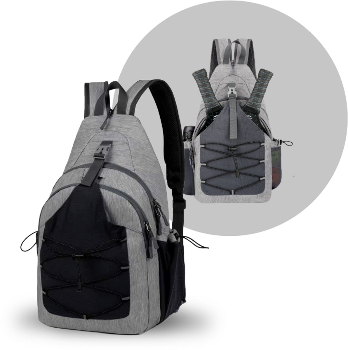 MAINIUS® - Pickleball Tas Rugzak - Waterafstotende Sporttas - Ruimte voor 2 tot 4 Pickleball Peddels - Duurzaam & Comfortabe - Outdoor sporttas - Pickleball Accesoires en Gear - Ook geschikt als Padel- en Tennistas