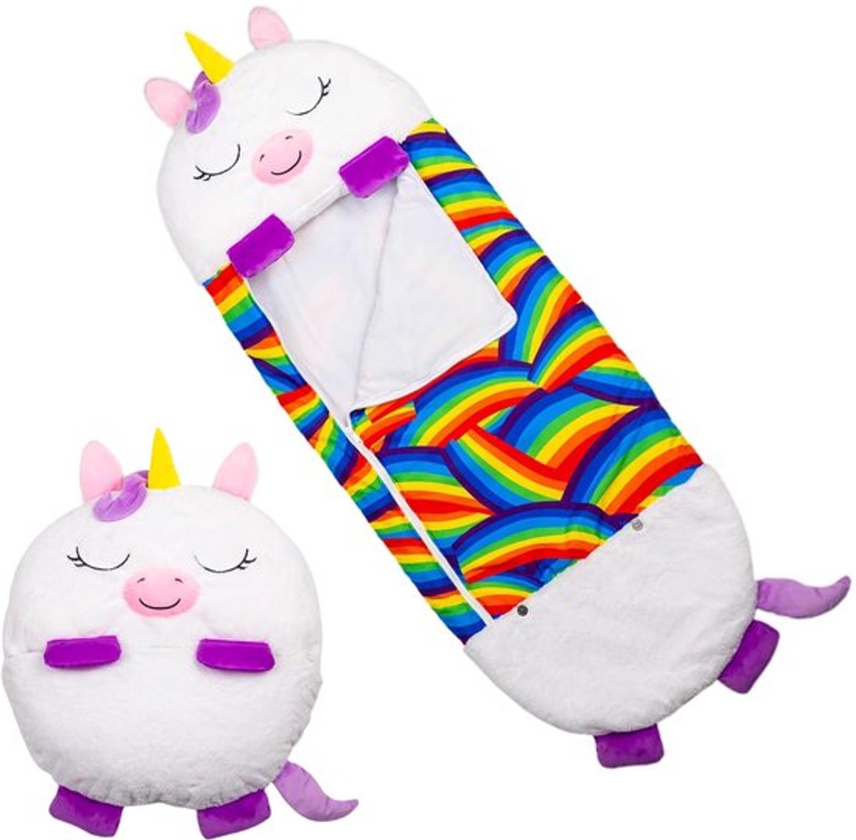 Slaapzak - Slaapzak kind - 2 in 1 - Met kussen - Geschikt tot 150 cm - Maat L - Kinderslaapzak Eenhoorn