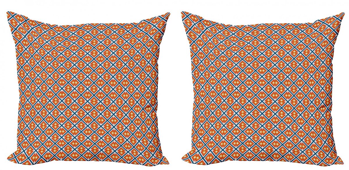 ABAKUHAUS Boho Kussenhoes Set – 2x50x50 cm – Dubbelzijdig bedrukt – Kobaltblauw Goudsbloem
