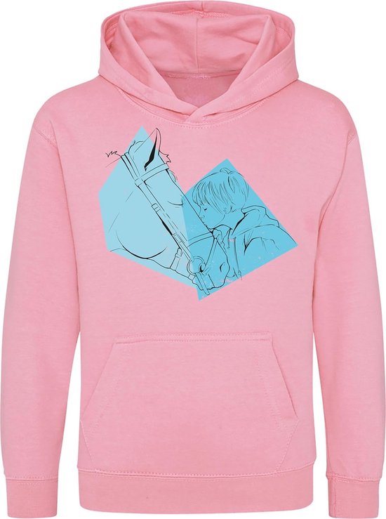 Sweat-shirt à Capuche Fille avec Imprimé Paarden - Sweat Confortable pour les Amateurs de Chevaux
