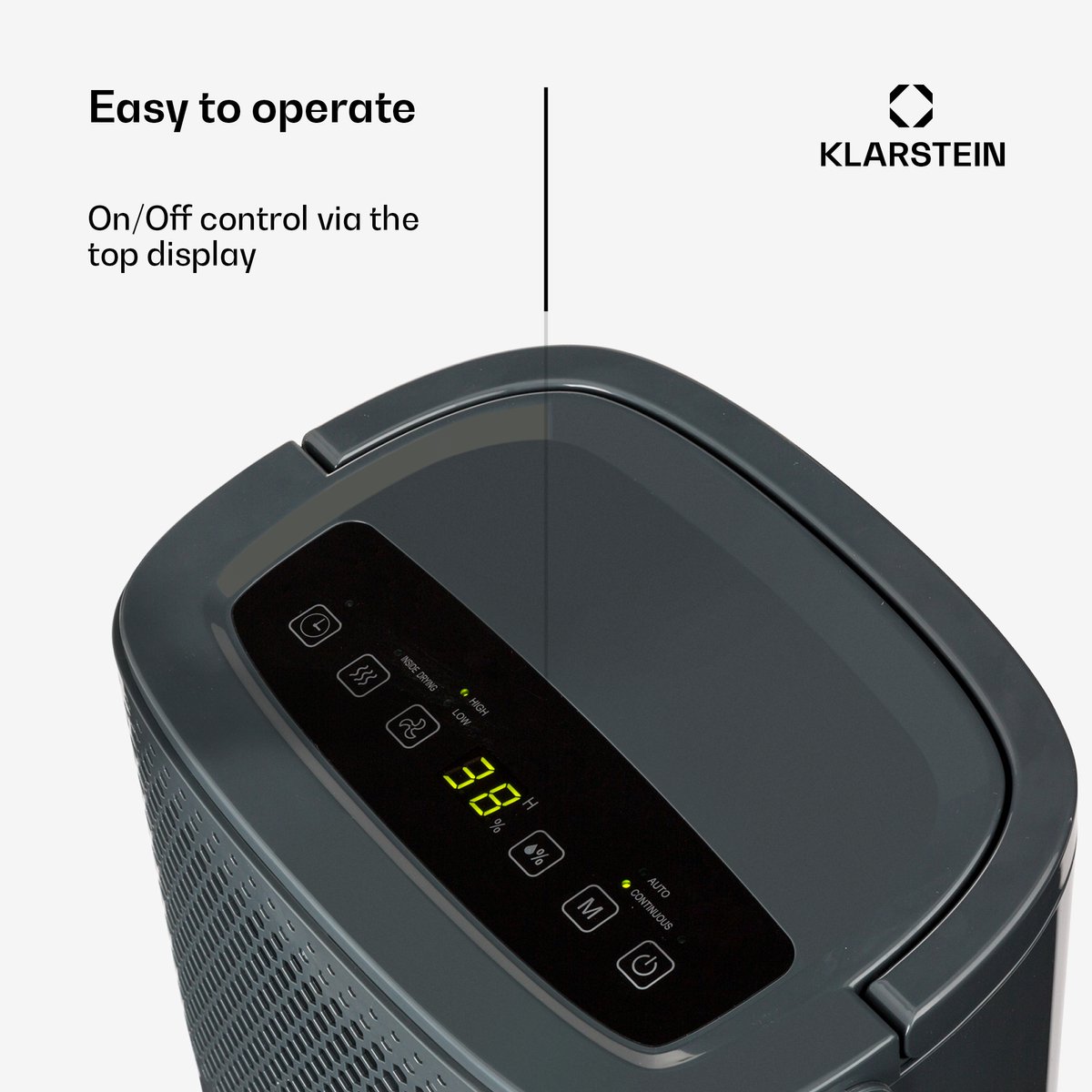 Klarstein Luchtontvochtiger & luchtreiniger elektrisch, 10 L ruimteontvochtiger klein voor woning, slaapkamer, badkamer, kelder, Efficiënte bad-/ruimteontvochtiger, Elektrische & kleine ontvochtiger