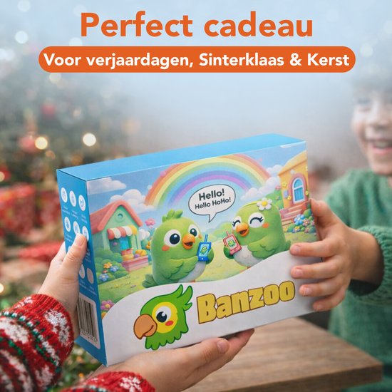 Banzoo Walkie Talkie voor Kinderen - Set van 2 - HD Video & Camera - USB-C Oplaadbaar - Speelgoed - Portofoon - 500m Bereik - Blauw