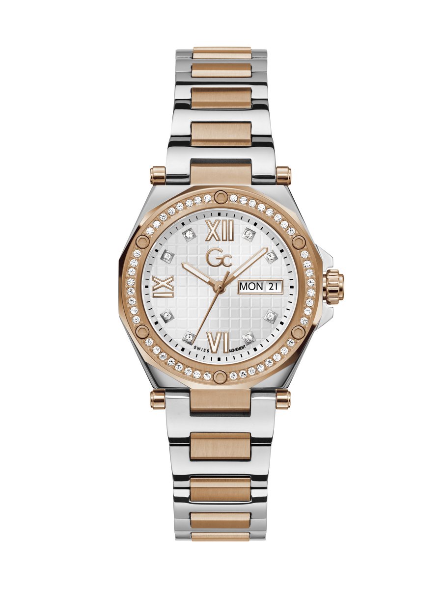 Gc Gc Legacy Lady Quartz Day Date Watch Zilverkleur Roségoudkleur Case: 100% Stainless Steel | Armband: 100% Stainless Steel 34 Z20001L4MF, Z20002L1MF, Z20004L9MF