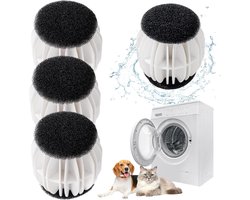 Dierenhaarverwijderaar wasmachine 4 stuks - anti-pluisballen hondenhaar kattenhaar - herbruikbaar - pluisverwijderaar voor wasmachine - effectief tegen dierenharen