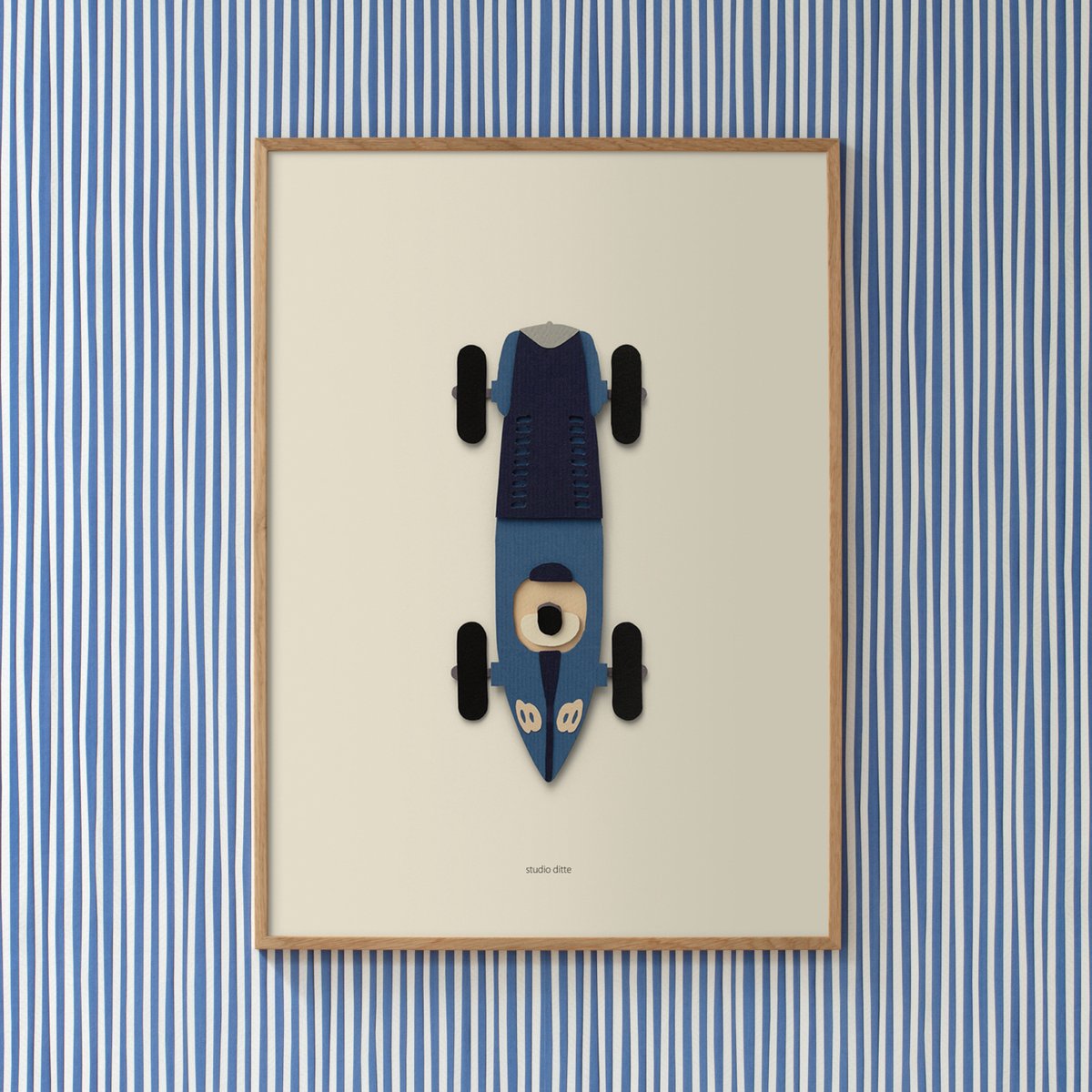 Studio Ditte Raceauto Blauw Poster - 50x70 cm