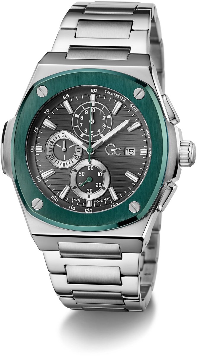 Gc Gc Coussin Shape Chronograph Watch Zilveren Toon Case: 100% Stainless Steel | Armband: 100% Stainless Steel 44 Y99022G5MF