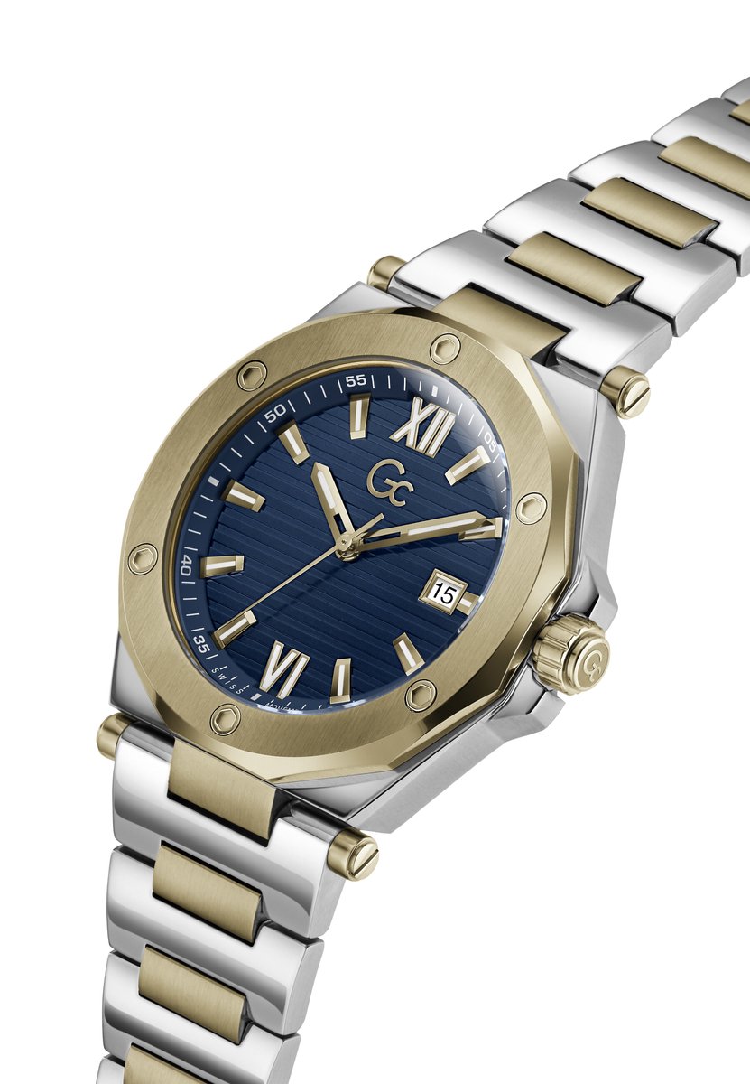 Gc Gc Legacy Sleek Quartz Analoog Horloge Zilver En Geel Kast: 100% Roestvrij Staal | Bracelet 100% Roestvrij Staal 42 mm Z67001G7, Z67002G2, Z67003G7, Z67004G2