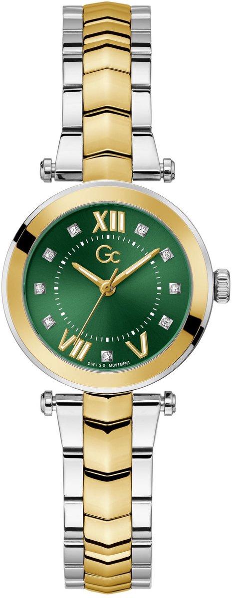 Gc Gc Illusion Quartz Analoog Horloge Zilver En Geel Kast: 100% Roestvrij Staal | Bracelet 100% Roestvrij Staal 30 mm Y93007L9, Y93008L3