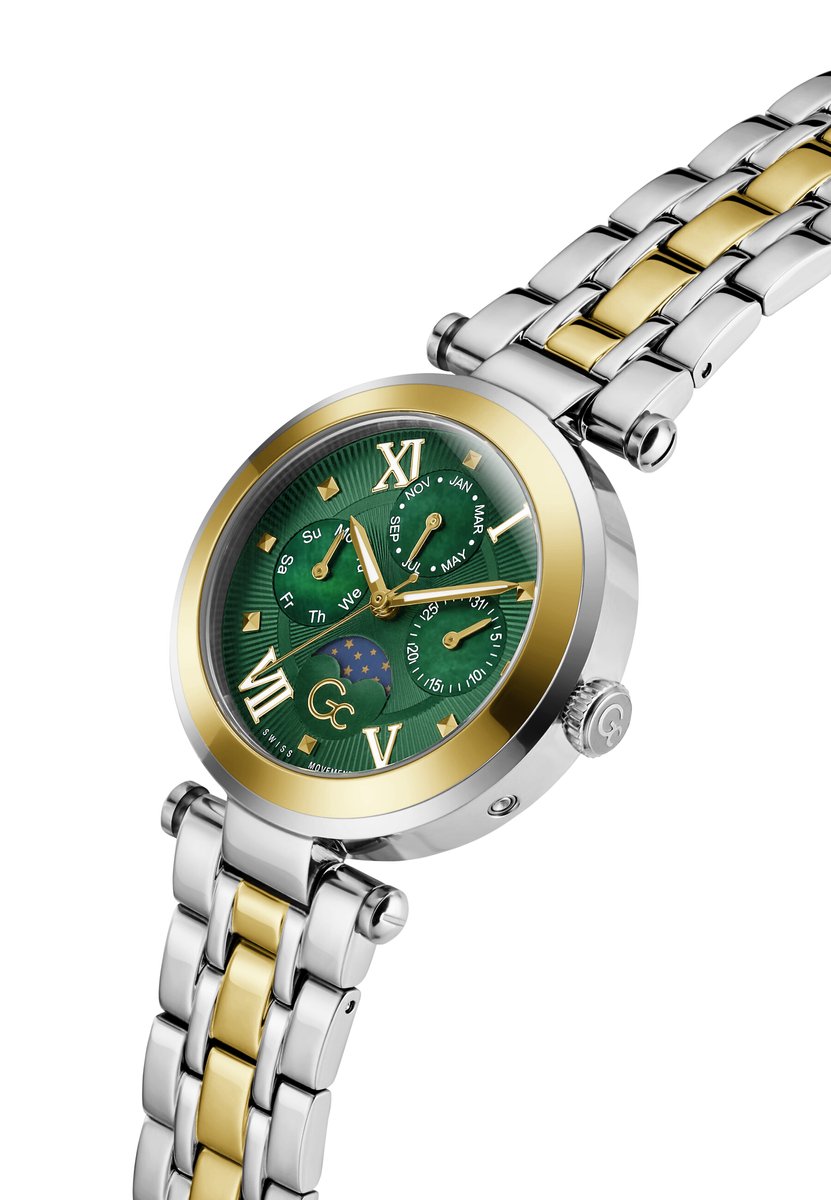 Gc Gc Topchic Quartz Analoog Horloge Zilver Geel Kast: 100% Roestvrij Staal | Bracelet 100% Roestvrij Staal 36.5 mm Z62001L1, Z62002L9, Z62003L3