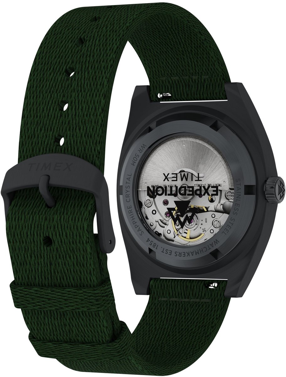 Timex Expedition® Capstone Automatic Mechanisch Automatisch Horloge Zwart Kast: 100% Roestvrij Staal | Armband 100% Recyclebaar Materiaal 39 mm TW2Y39800AJ