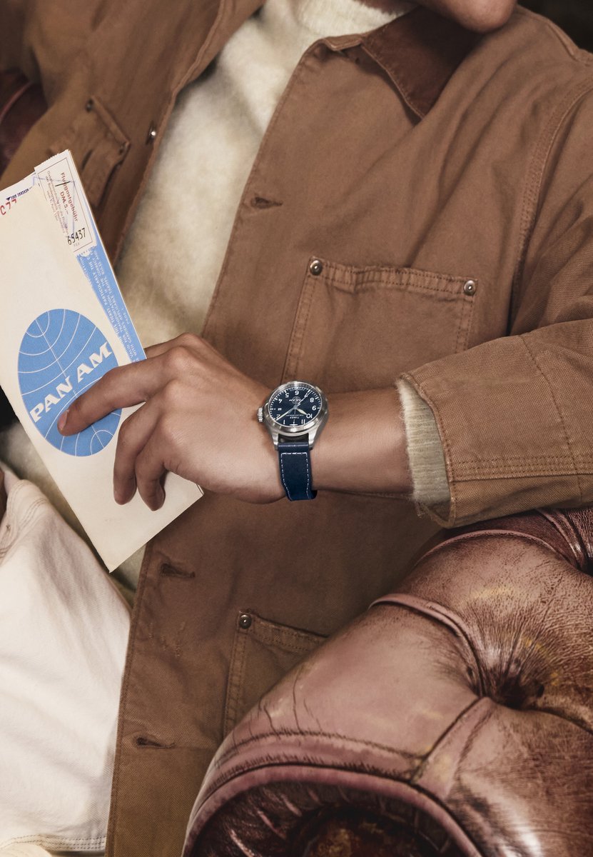 Timex Timex X Pan Am® Waterbury Ace Chronograph Mechanisch Automatisch Horloge Blauw Kast: 100% Roestvrij Staal | Armband 100% Leer 41 mm TW2Y38800YH