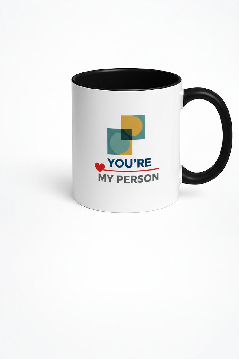 Mok 'You're My Person' met Hartje & Modern Design - Zwart Wit Keramiek Cadeau