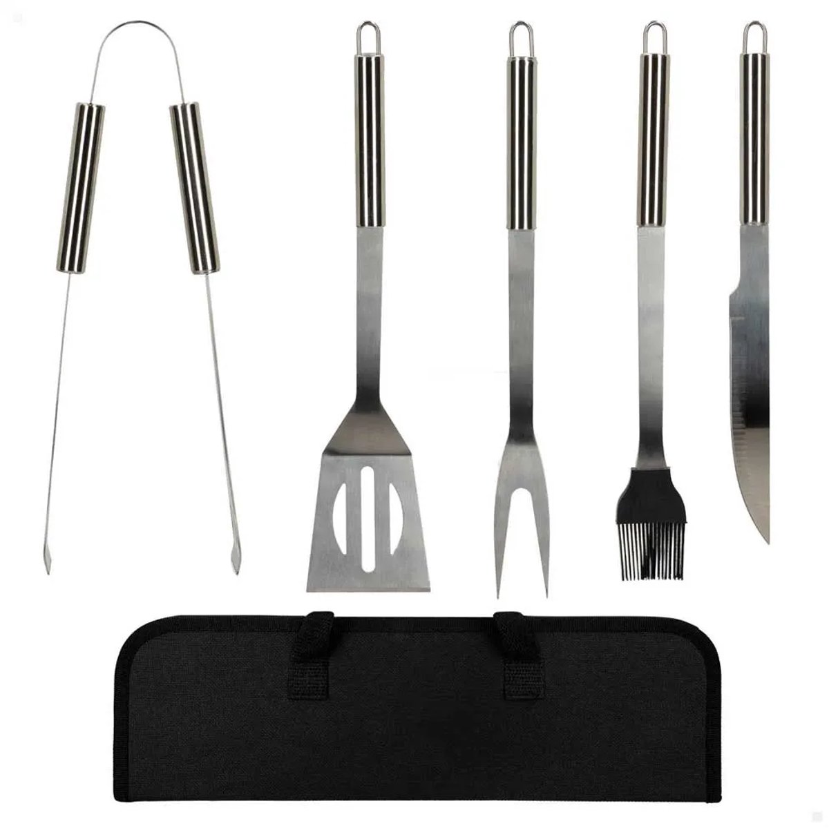 Aktive Barbecuegereedschap 5-delig Zilver
