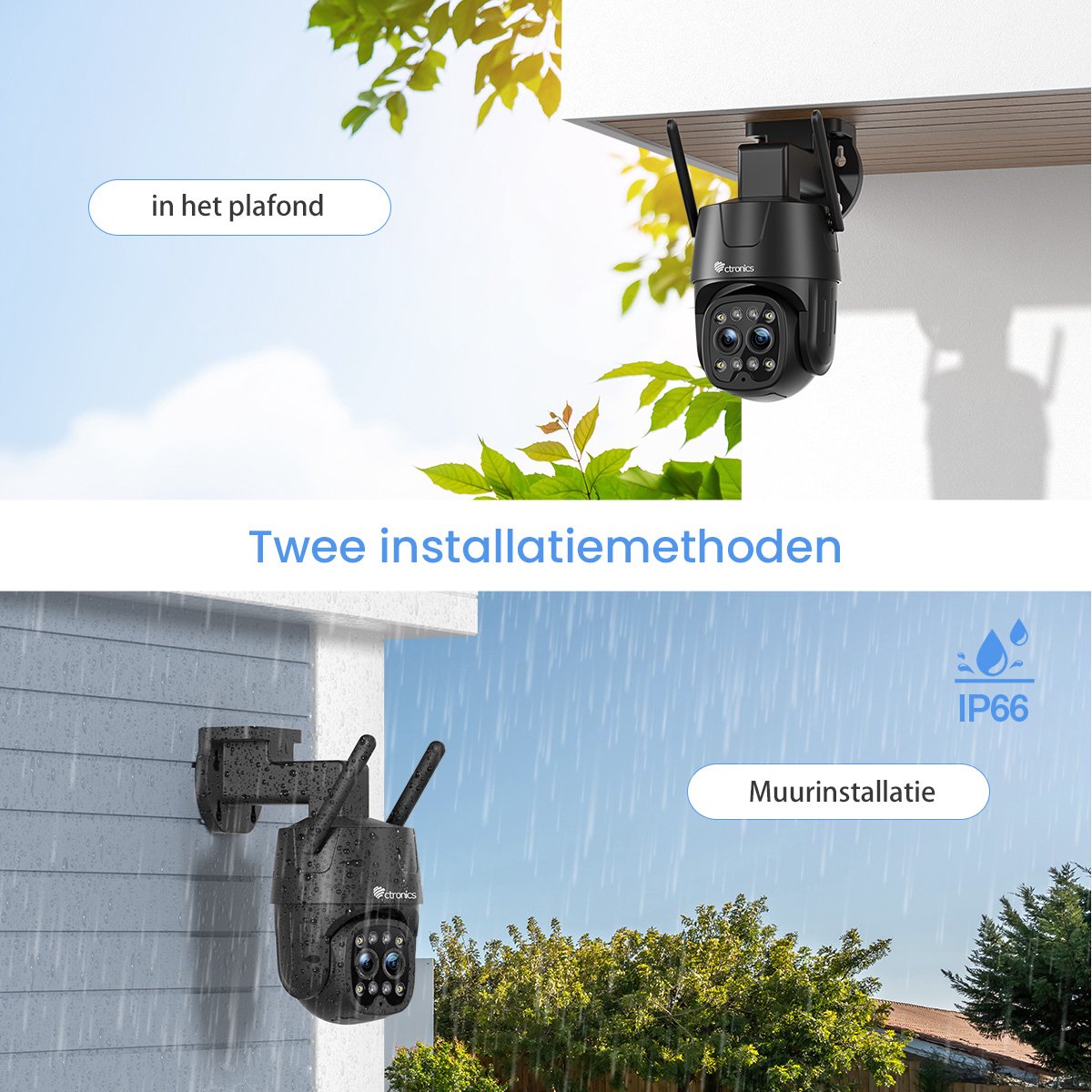 Ctronics 2.5K 4MP Buiten Camera met Nachtzicht - 2.4/5GHz WiFi - Dual Lens 6x Zoom Automatisch Volgen & Zoomen - IP66 Waterdicht - Beveiligingscamera Buiten (zwart) – foto 7