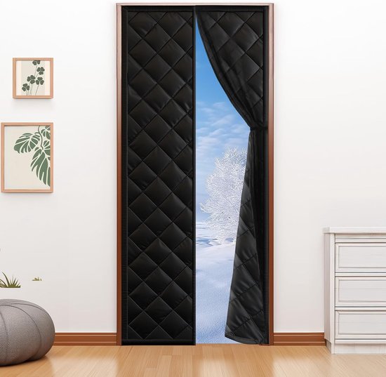 Fillis Magneet warmtewerend gordijn, 100 x 220 cm, thermisch deurgordijn, warmte-isolerend thermogordijn, winddicht en energiebesparend