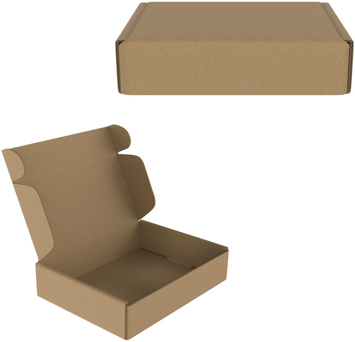 Aufun vlakke verzenddozen – 20 stuks – 20 x 15 x 5 cm – bruin – voor postkantoor, magazijn en kantoor – geschikt als documentendozen