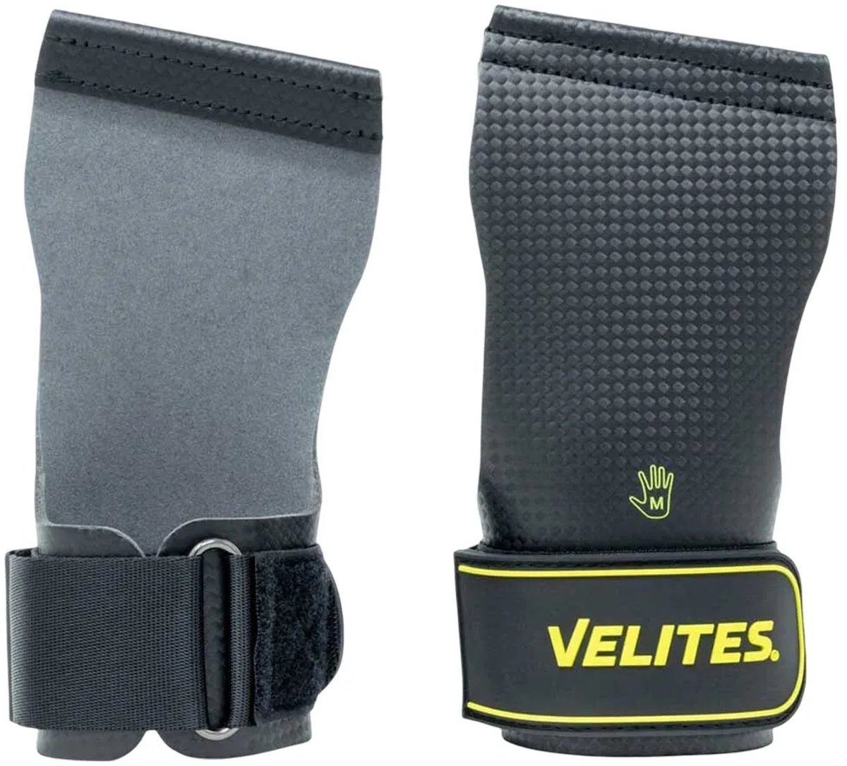 Velites Quad Pro Hand Grips – CrossFit Handbeschermers voor Chalk – Carbon – XL