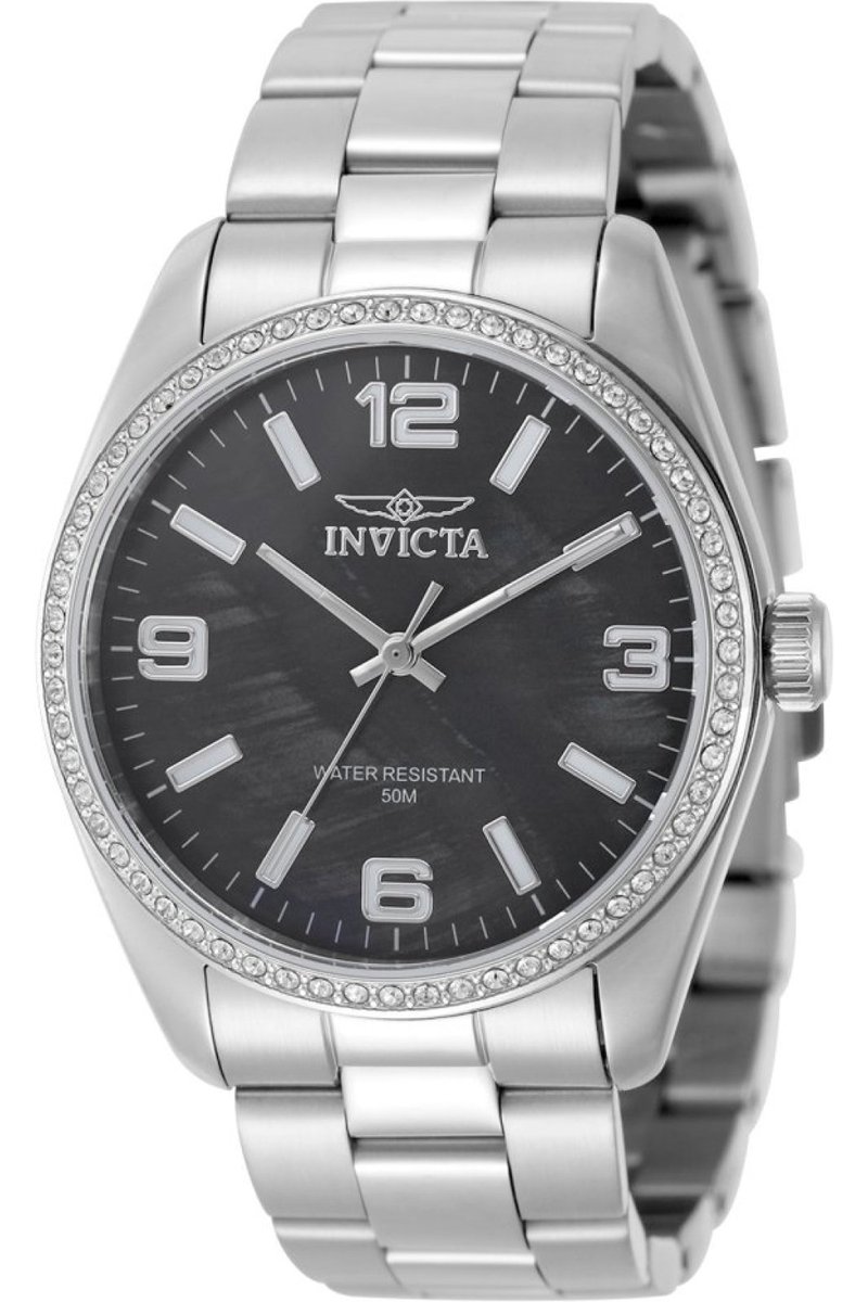 Invicta Specialty 50134 Dames Horloge - Waterdicht - Analoog - Quartz Uurwerk - Roestvrij Staal met parelmoeren Wijzerplaat - 38mm