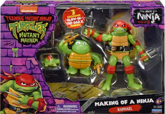 Teenage Mutant Ninja Turtles Raphael Action Figure Set 3-Pack 10 cm Glow in the Dark Speelgoed
