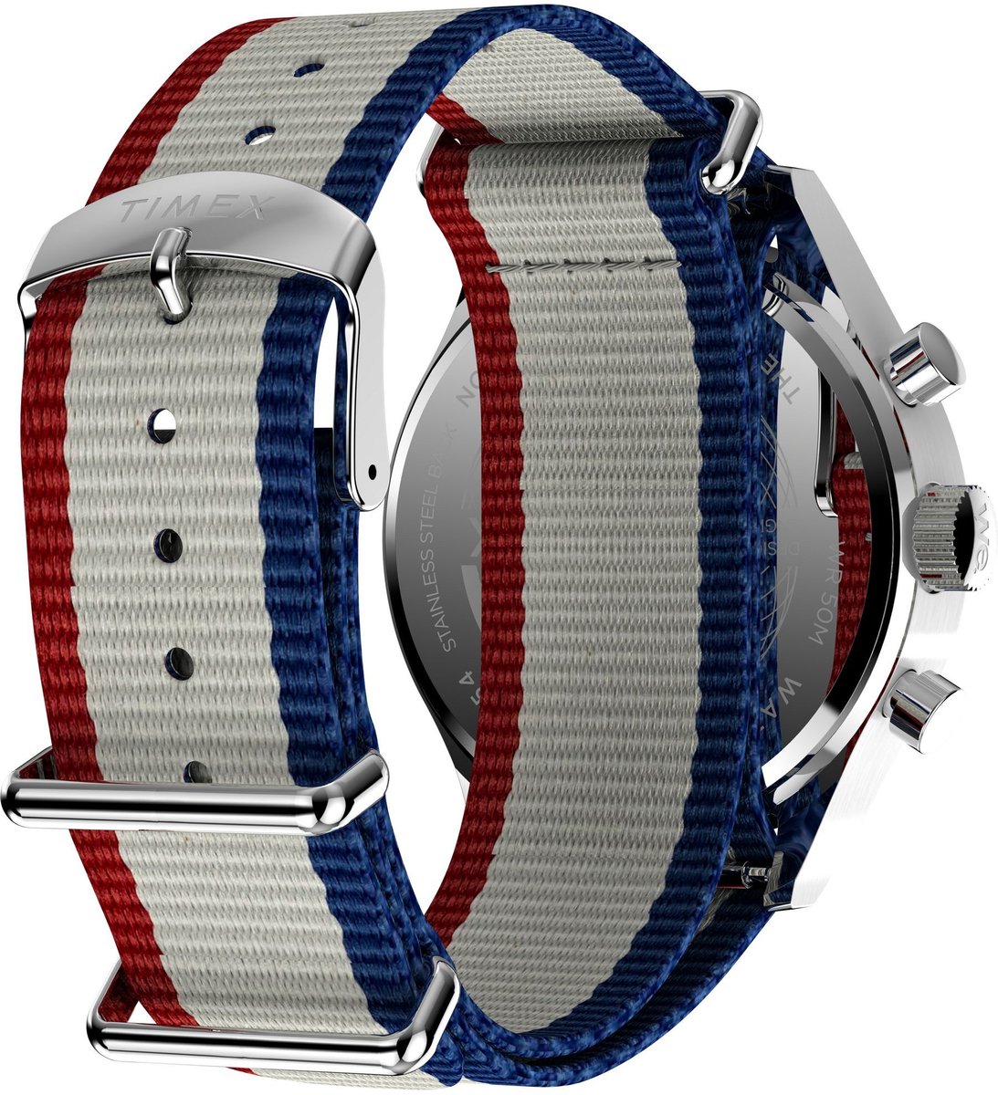 Timex Timex Weekender New England Chronograph Quartz Chronograaf Horloge Grijs Kast: 100% Roestvrij Staal | Armband 100% Recyclebaar Materiaal 40 mm TW2Y15700AJ, TW2Y15800AJ