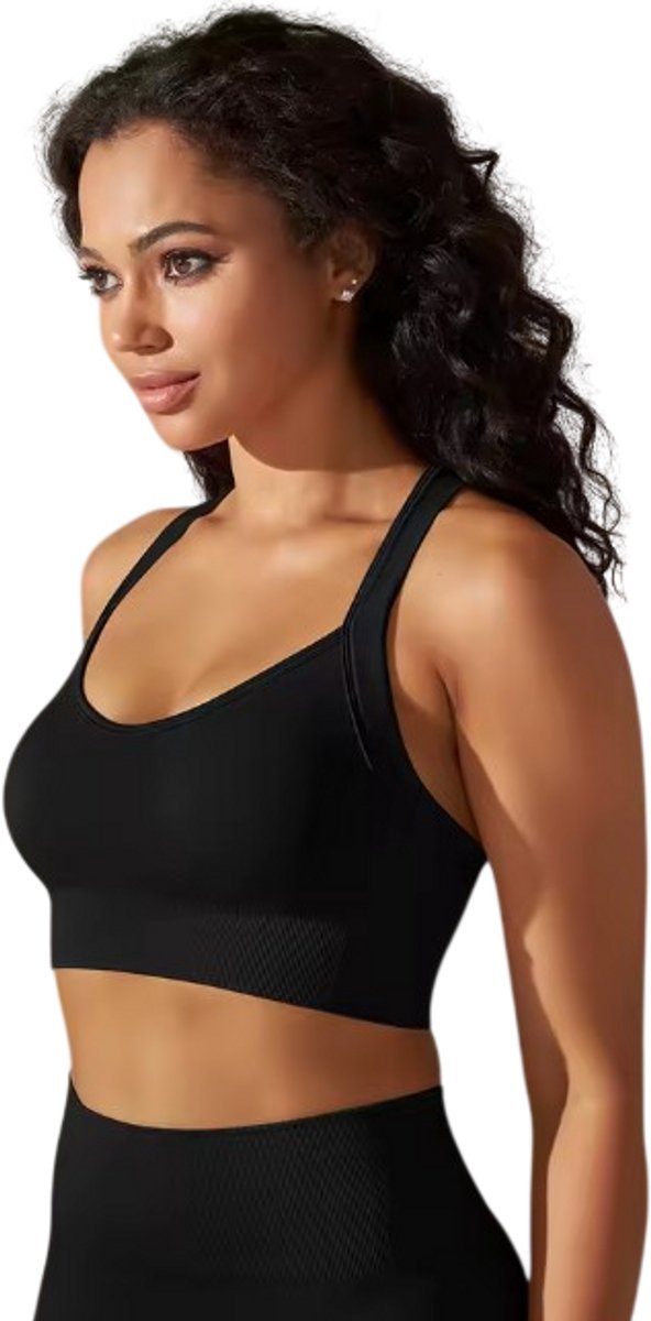 Relentless® Sport bh - Sporttop dames - Sportkleding dames - (Zwart XL)