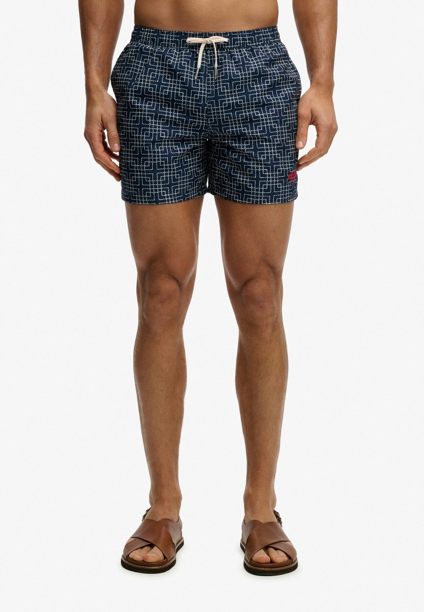 Superdry Premium Printed 15 Zwemshort Heren Blauw