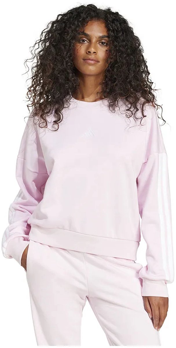 Adidas Essentials 3 Stripes French Terry Sweatshirt XS Vrouw Roze