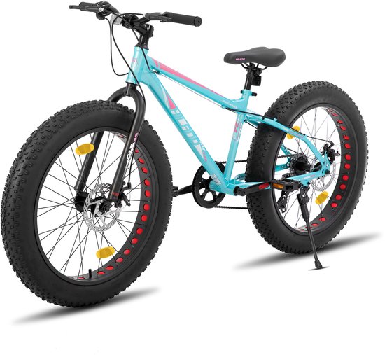 Hiland 26 Inch Kids Fatbike Mountainbike - Voor Jongens & Meisjes - Shimano 7 Versnellingen - Dubbele Schijfremmen - Vanaf 5 Jaar - Geschikt voor buitenactiviteiten in de lente van Hiland — afbeelding 2