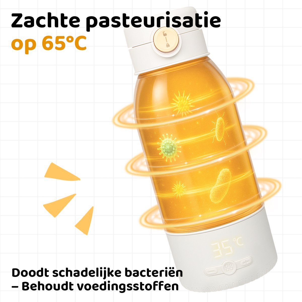 Draagbare Flessenwarmer 500ml - USB-C Accu & Snoerloos thumbnail 6