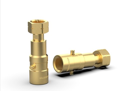 Vuladapter gasfles - Universele DIN/Shell - 21,8 mm links LPG - massief messing van Merkloos — afbeelding 2