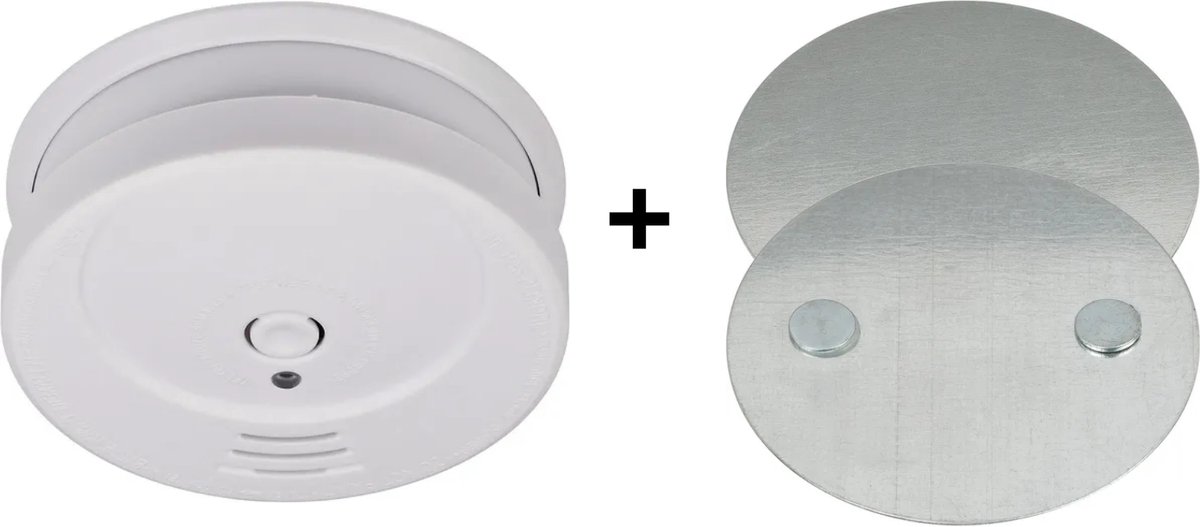 Brennenstuhl rookmelder met verwisselbare 9V batterij - inclusief magnetische montageplaat - wit