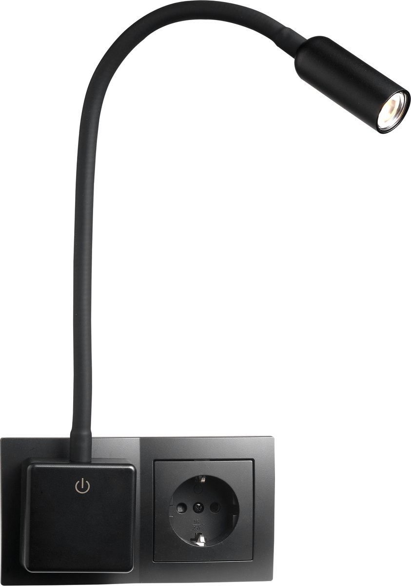 EINLICHT "LED-Point" - Nachtlamp 4W - Flexibele arm 40cm - Leeslamp 260Lm - 3-staps dimbaa