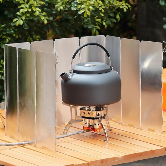 Opvouwbare windschermen van aluminiumlegering, 10 stuks per verpakking, opvouwbare winddichte hoezen, geschikt voor kamperen, wandelen en picknicken. van Merkloos — afbeelding 2