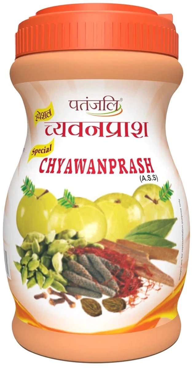 Chyawanprash 1000g van Patanjali Indiaas beroemd Ayurvedische gezondheid Softgel Immuniteitsversterker met Kajal Sticker