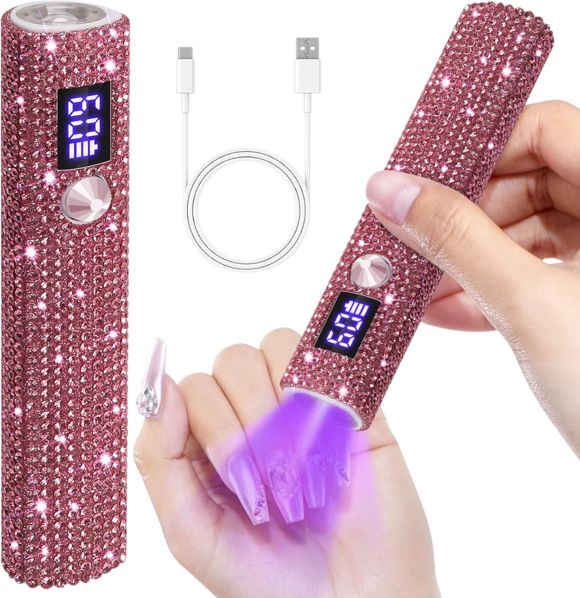 Draagbare Mini UV LED Nagellamp voor Gelnagels Drogen – Sneldrogende Nageldroger voor Thuisgebruik en Nagelsalon – Compacte Professionele Manicure Lamp - RODE DIAMANT