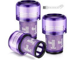 Drie HEPA-filters Geschikt voor de Dyson V12 Detect Slim Absolute stofzuiger; vervangende filteraccessoires Geschikt voor de Dyson V12 stofzuiger; wasbaar.