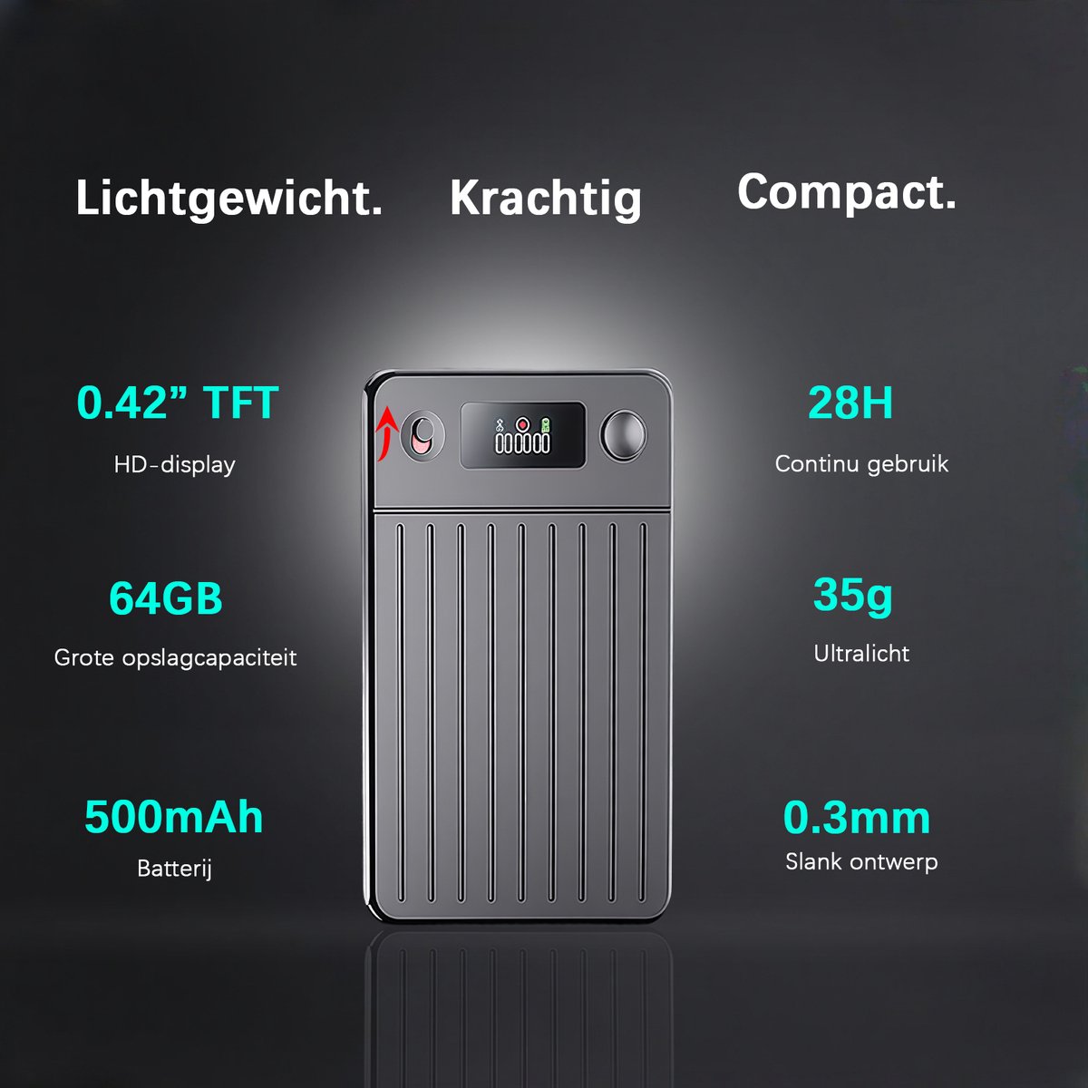 AI Slimme Spraakrecorder met 64GB en Transcriptiefunctie - afbeelding 3