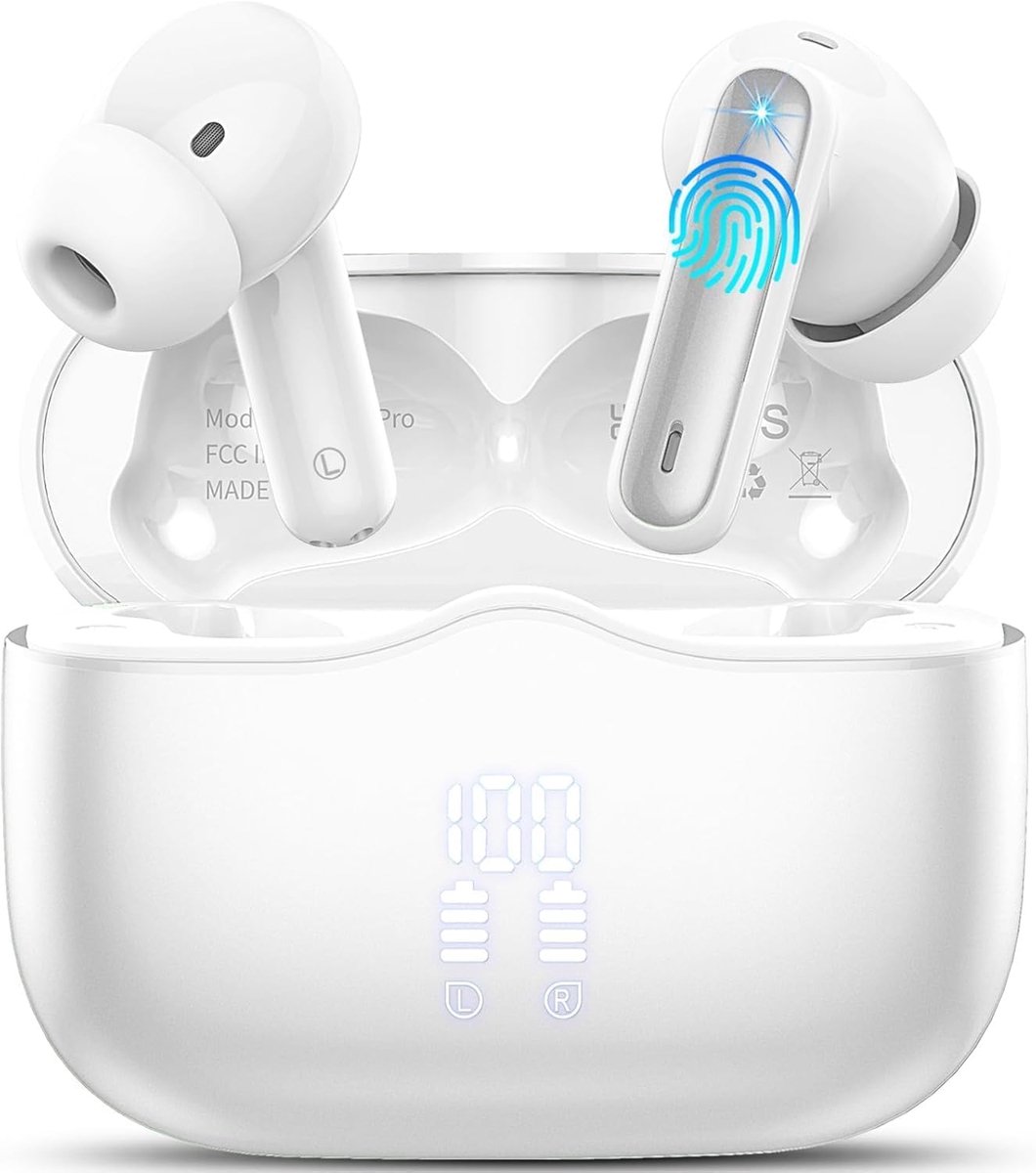 Draadloze Oortjes Bluetooth 5.4 – ENC Ruisonderdrukking, Diepe Bas, 40 Uur Afspelen, IP7 Waterdicht, LED-Display
