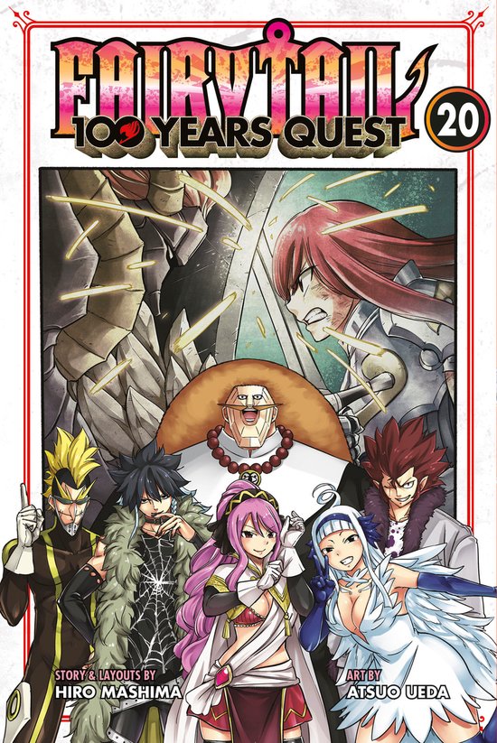 Fairy Tail 100 Years Quest, volume 20. Met Natsu, Lucy, Erza en andere personages in actievolle poses.