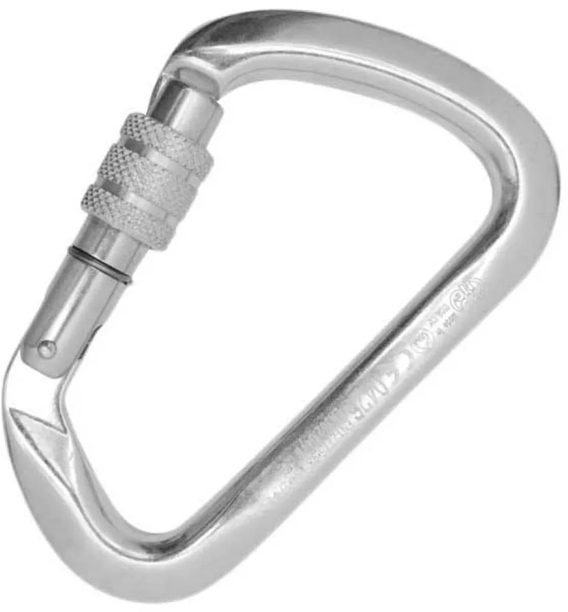Kong Italy Grote Karabijnhaak Met Schroefsluiting Zilver