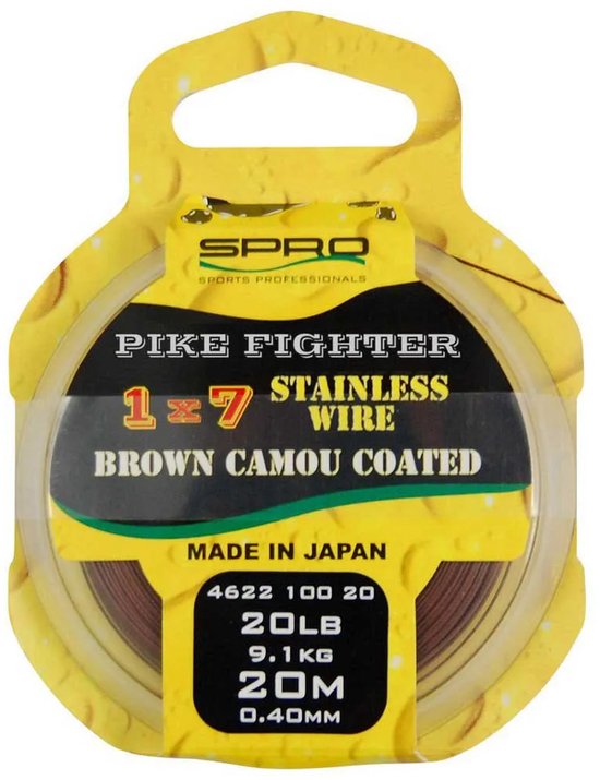 Spro 1x7 Brown Coated Wire - Onderlijnmateriaal - 20m - 20lb - Bruin van Spro — afbeelding 4