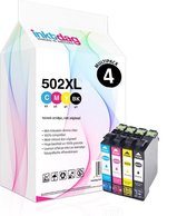 Inktdag inktcartridges voor Epson 502XL, Epson 502 XL, Epson 502 multipack van 4 kleuren (1*zwart, 1*C/M/Y) geschikt voor printers Epson Expression Home XP-5100 , XP-5105, Epson WorkForce WF-2860 DWF , WF-2865 DWF