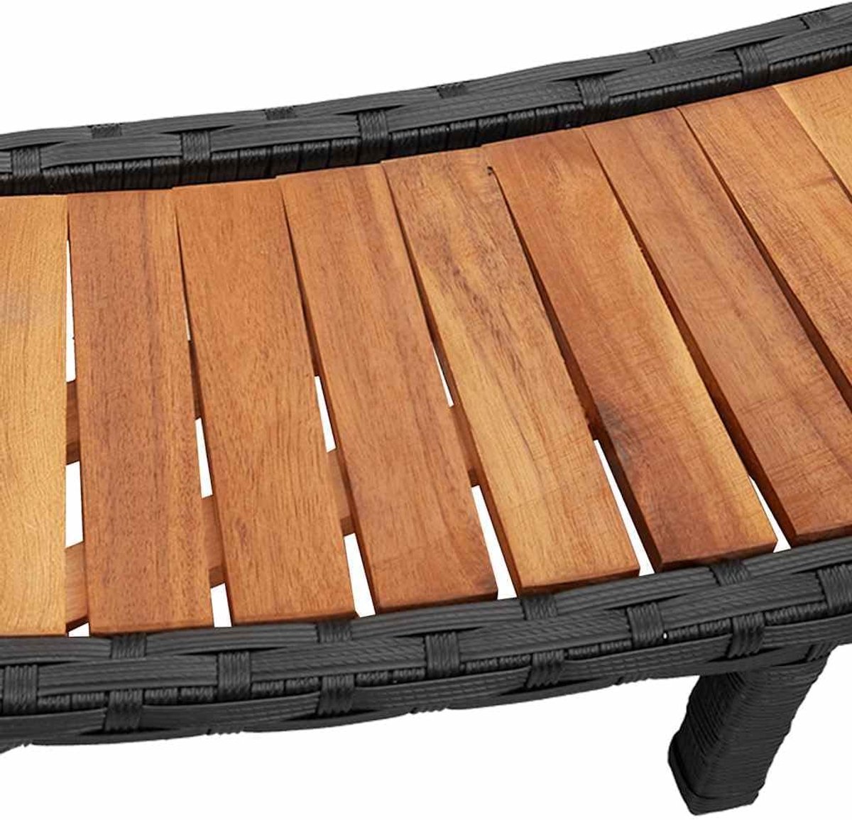 Whirlpool Surround mit Stauraum & Holzstufe – Premium Pool & Spa Zubehör aus Poly Rattan in Schwarz – Whirlpool Verkleidung & Ablage von Novihome – Wetterfest, Stilvoll & Robust für Garten und Terrasse