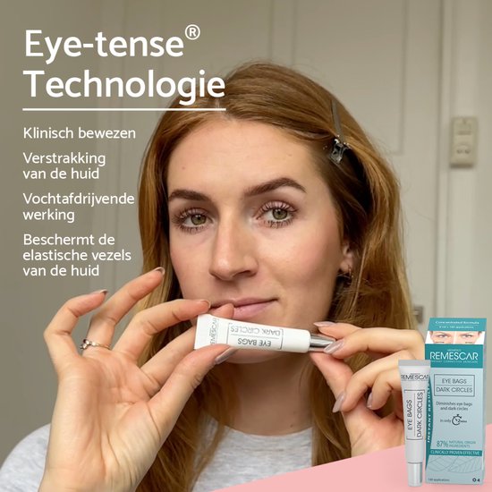 Remescar Wallen en Donkere Kringen - Oogcreme met anti aging effect voor vrouwen, verwijdert wallen en donkere kringen in slechts 2 minuten, 8 ml voor maar liefst 180 applicaties