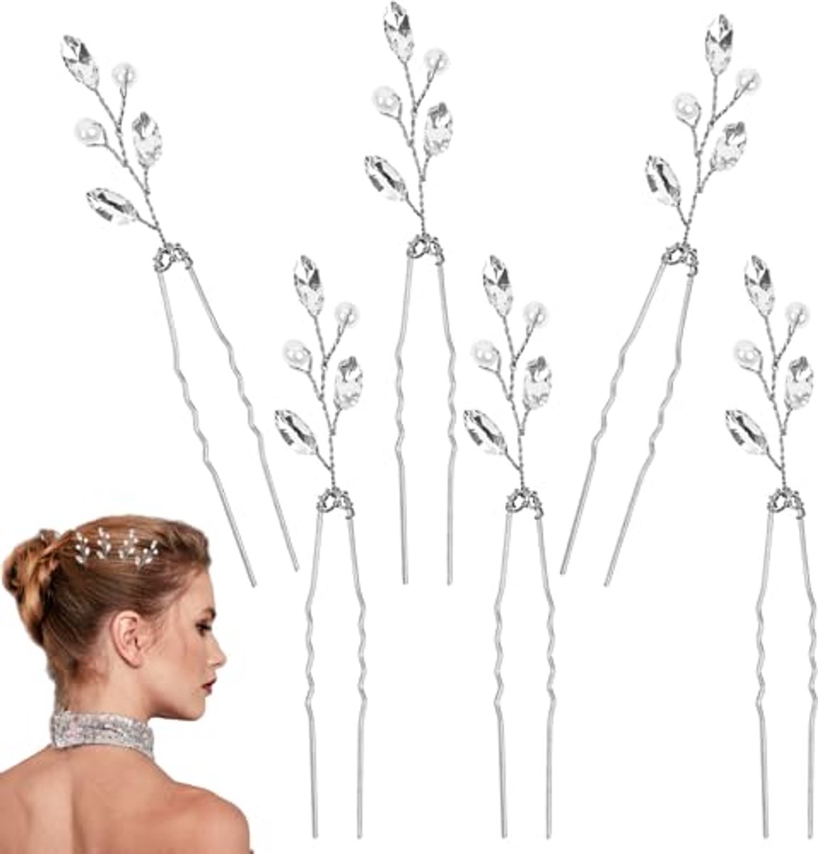 Stijlvolle 6-delige haaraccessoires voor bruiden en bruidsmeisjes