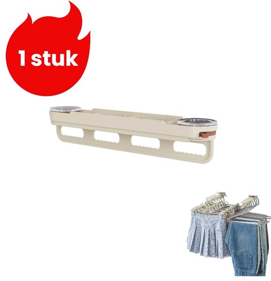TWSOUL Droogrek, wasrek, inklapbaar, uittrekbaar, waslijn, 25 kg draagkracht, wandwasrek met schroeven (100 cm - wit