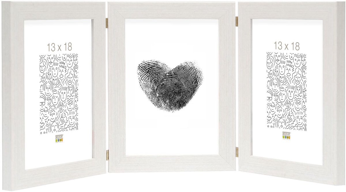 Deknudt Frames fotolijst S41VF1 H3V - wit - drieluik - 3x 13x18 cm