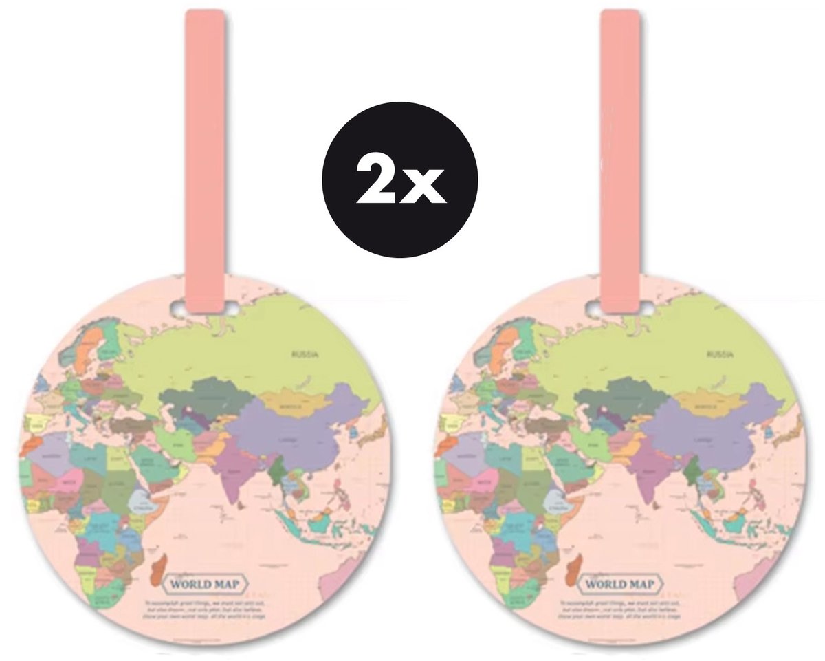 Actie4you® - Koffer Label – Bagage Label -Vakantie - Reizen – Koffer Tag – 2 Stuks - Roze