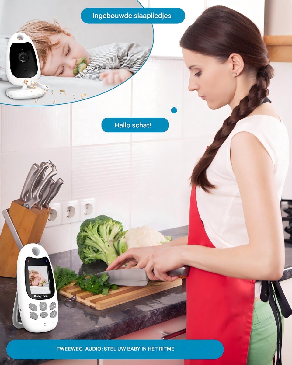 HIDALGO Draadloze Baby Monitor met HD Camera en Nachtzicht - afbeelding 2
