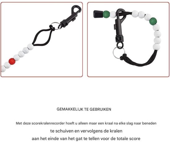 EXCITAT Golf Shot Counter - Golf Counting Chain - Golf Score Counter - Golf Bead Shot Counter - Golf Scoring Beads met Clip - Geschikt voor Mannen en Vrouwen Outdoor Golf - 4 Pack van Merkloos — afbeelding 3